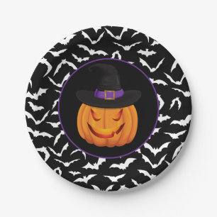 Halloween Pumpkin Hexe Pappteller