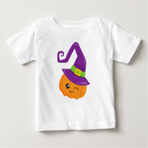 Halloween, Pumpkin, Hexenhut, Trick oder Behandlun Baby T-shirt