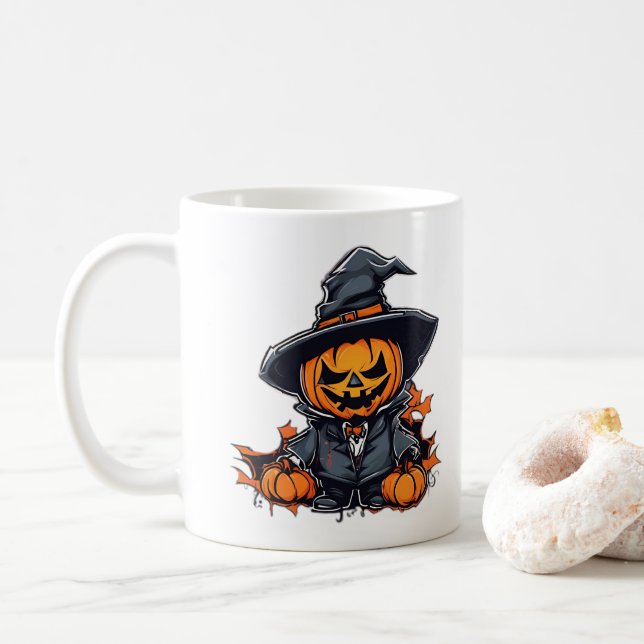 Halloween Pumpkin-Höhle Adorable Fall Decke Kaffeetasse (Mit Donut)
