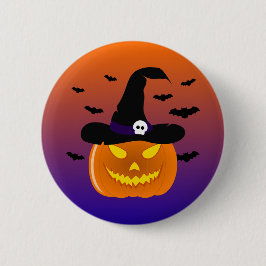 Halloween Pumpkin Jack o’ Lantern Hexenhut Button