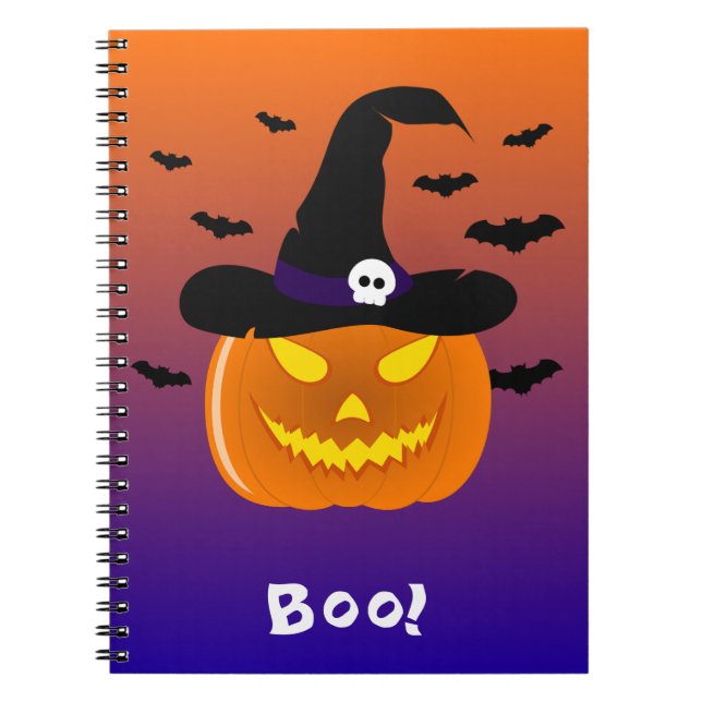 Halloween Pumpkin Jack o’ Lantern Hexenhut Notizblock (Vorderseite)