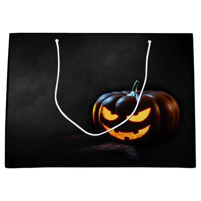 Halloween Pumpkin Jack-O-Lantern Spooky Große Geschenktüte (Vorderseite)