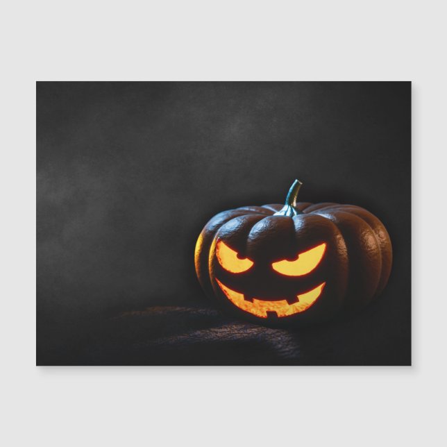 Halloween Pumpkin Jack-O-Lantern Spooky Magnetkarte (Vorderseite)
