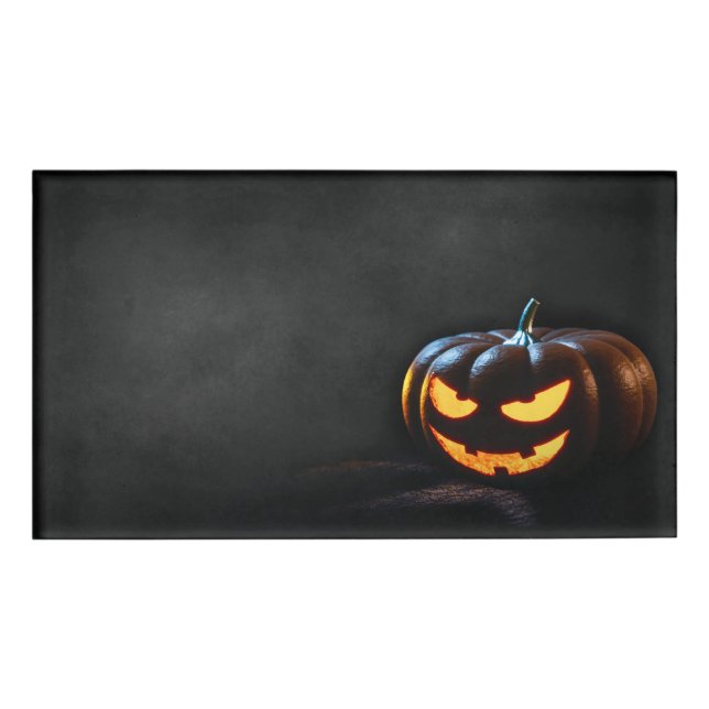 Halloween Pumpkin Jack-O-Lantern Spooky Namenschild (Vorderseite)
