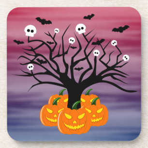Halloween Pumpkin Jack o’ Lantern Totenbaum Getränkeuntersetzer