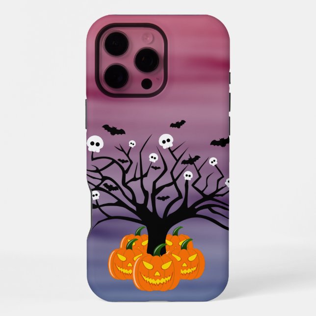 Halloween Pumpkin Jack o’ Lantern Totenbaum iPhone Hülle (Rückseite)