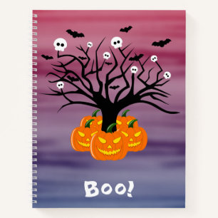 Halloween Pumpkin Jack o’ Lantern Totenbaum Notizbuch