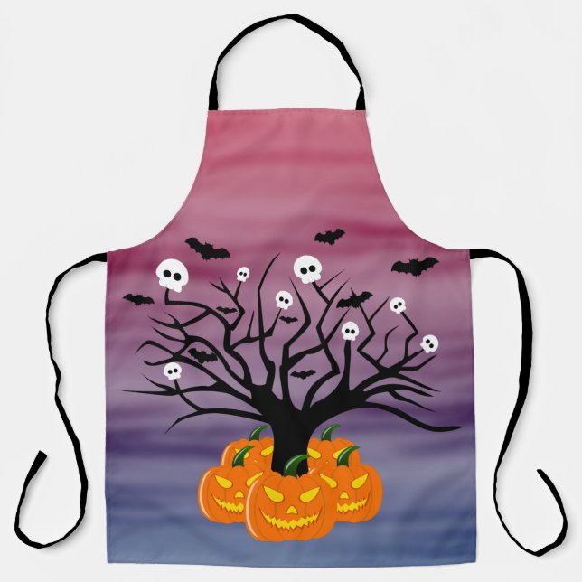 Halloween Pumpkin Jack o’ Lantern Totenbaum Schürze (Vorderseite)
