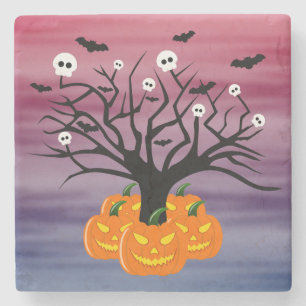 Halloween Pumpkin Jack o’ Lantern Totenbaum Steinuntersetzer