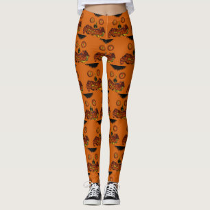 Halloween Pumpkin JackO'Lantern Samhain Festival Leggings