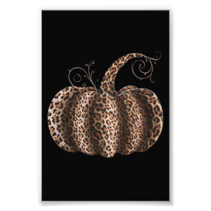 Halloween Pumpkin Kariert Leopard Fall Erntedank Fotodruck