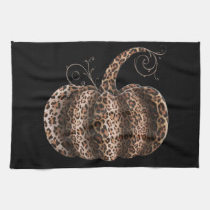Halloween Pumpkin Kariert Leopard Fall Erntedank Geschirrtuch
