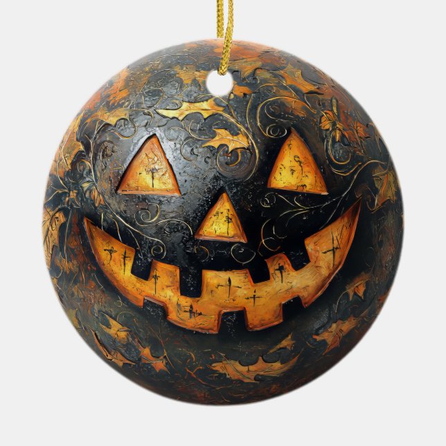 Halloween Pumpkin Keramik Ornament (Vorne)