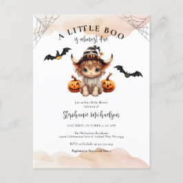 Halloween Pumpkin Kuh Little Boo Baby Dusche Postkarte