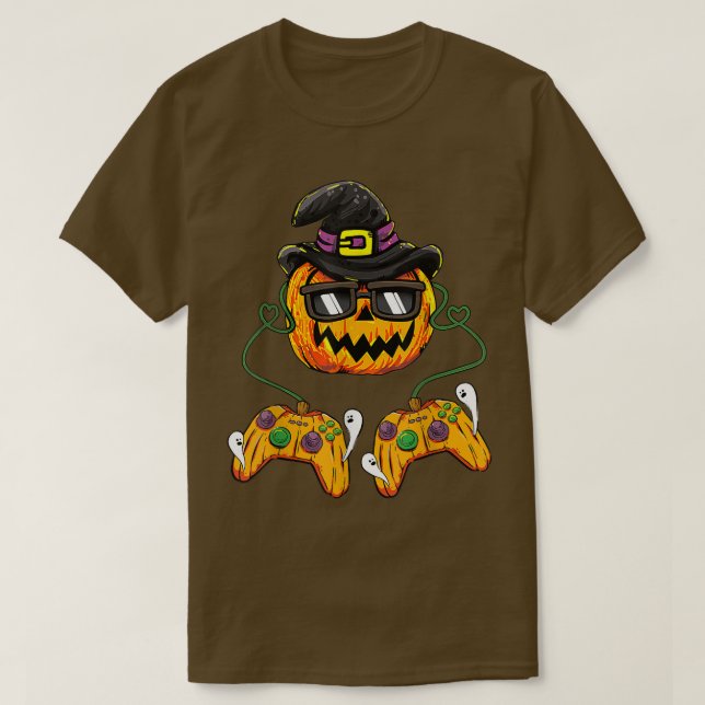 Halloween Pumpkin Kürbislaterne Gamer Kids Boys m T-Shirt (Design vorne)