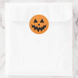 Halloween Pumpkin Kürbislaterne Orange Runder Aufkleber