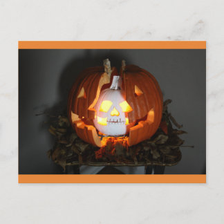 Halloween Pumpkin Kürbislaterne Skull Postcard Postkarte
