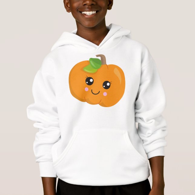 Halloween Pumpkin, lächelnd Kürbis, Trick oder Tre Hoodie (Vorderseite)
