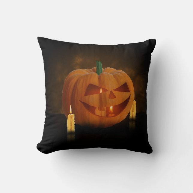 Halloween Pumpkin Lantern mit Kerzen Kissen (Vorderseite)