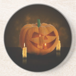 Halloween Pumpkin Lantern mit Kerzen Sandstein Untersetzer