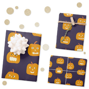 Halloween Pumpkin Lantern Pattern Geschenkpapier Set