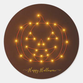 Halloween Pumpkin Lighting Wire Art Runder Aufkleber