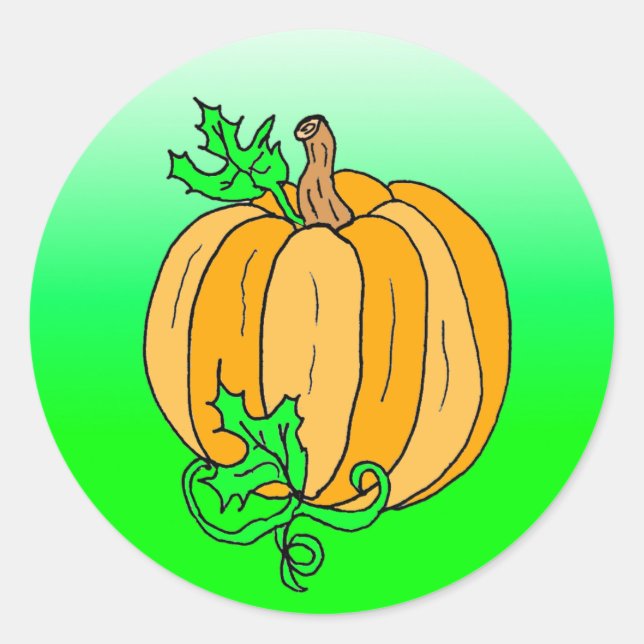 Halloween Pumpkin Lime Grüner Herbst Saison Runder Aufkleber (Vorderseite)