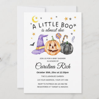 Halloween Pumpkin Little Boo Baby Dusche Einladung