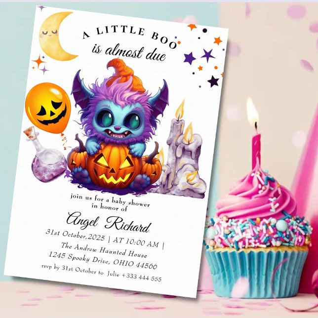 Halloween Pumpkin Little Boo Baby Dusche Einladung (Von Creator hochgeladen)