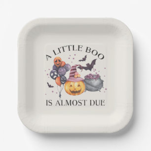 Halloween Pumpkin Little Boo Baby Dusche Pappteller