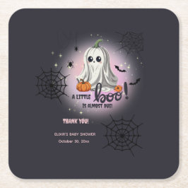 Halloween Pumpkin Little Boo Baby Dusche Rechteckiger Pappuntersetzer