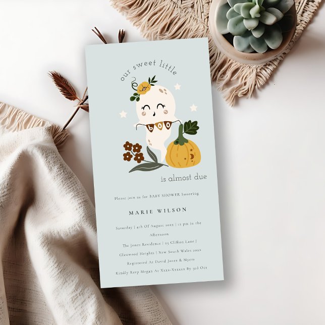 Halloween Pumpkin Little Boo Baby Shower Einladung (Von Creator hochgeladen)