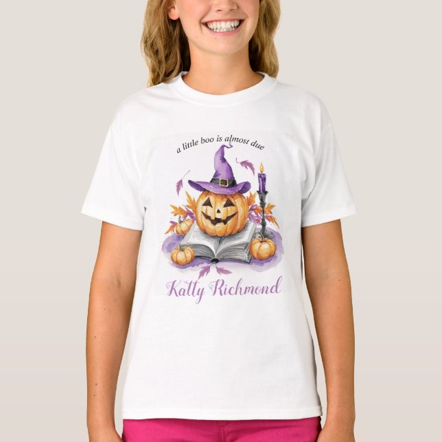 Halloween Pumpkin Little Boo Babydusche T-Shirt (Vorderseite)