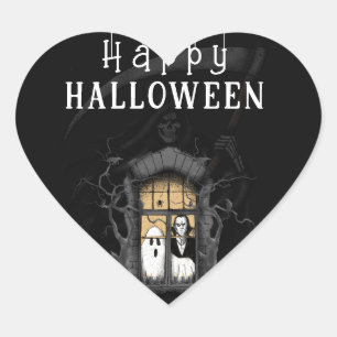 Halloween Pumpkin Little Boo Herz-Aufkleber