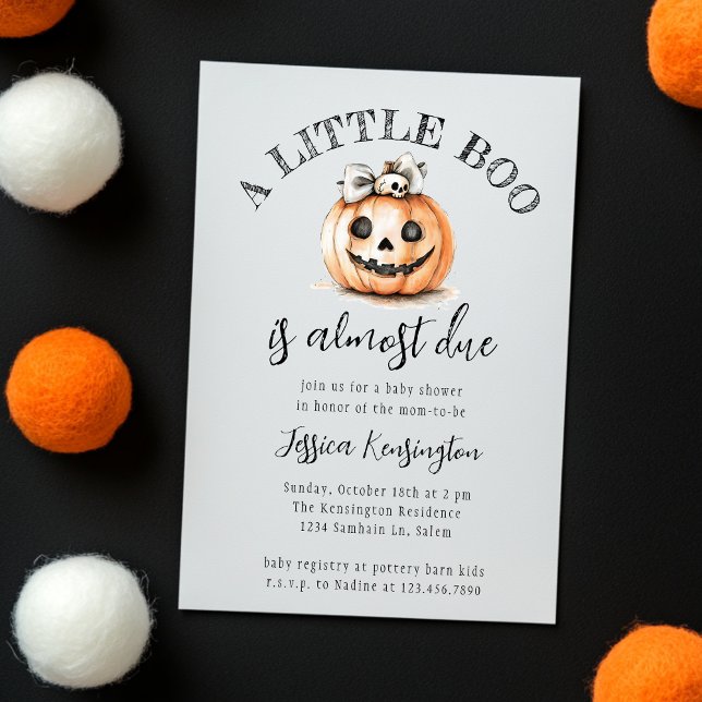 Halloween Pumpkin Little Boo Niedlich Baby Dusche Einladung (Von Creator hochgeladen)