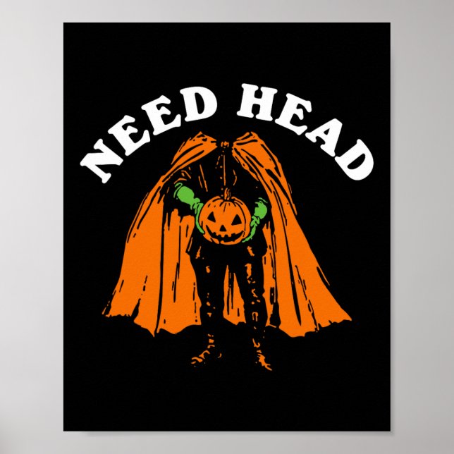 Halloween Pumpkin Man Need Head Costume Party Poster (Vorne)