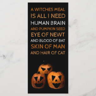 Halloween Pumpkin Menü Menükarte