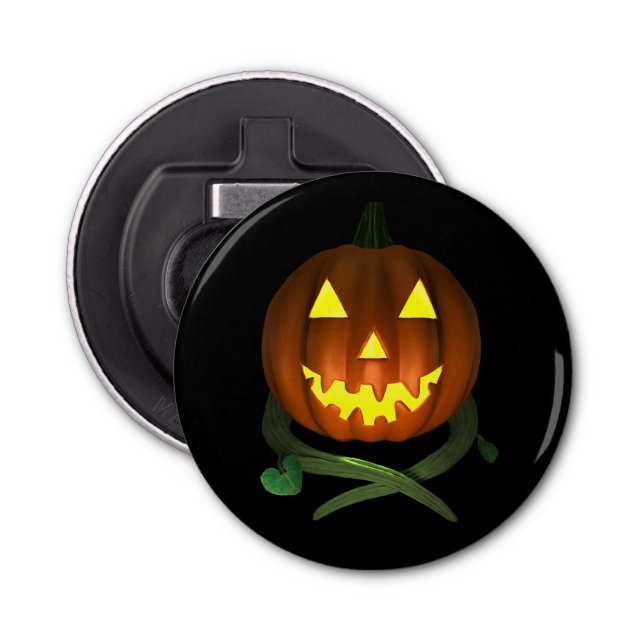 Halloween Pumpkin mit Reben Flaschenöffner (Vorderseite)