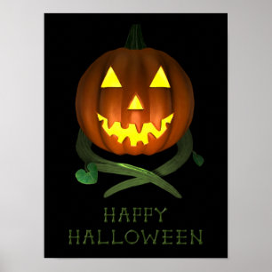 Halloween Pumpkin mit Reben Poster
