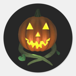 Halloween Pumpkin mit Reben Runder Aufkleber