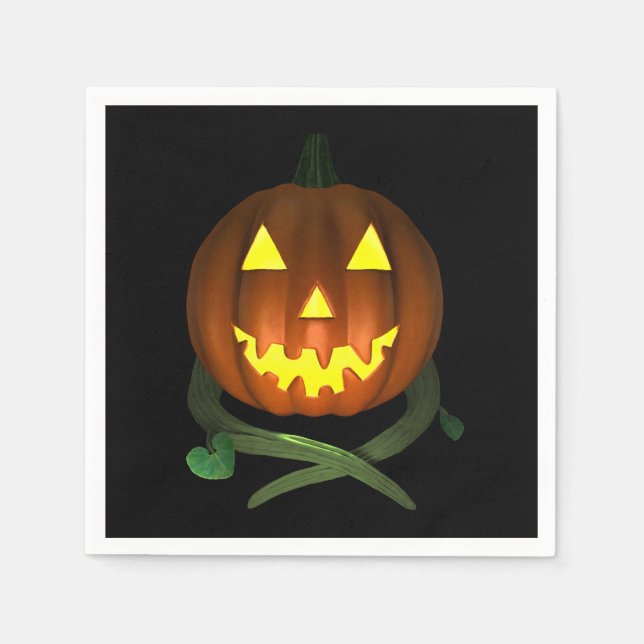 Halloween Pumpkin mit Reben Serviette (Vorderseite)