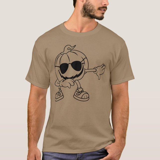 Halloween Pumpkin mit Sunglass Funny Halloween Pu T-Shirt (Vorderseite)