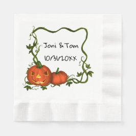 Halloween Pumpkin Monogram Paper Napkin Serviette