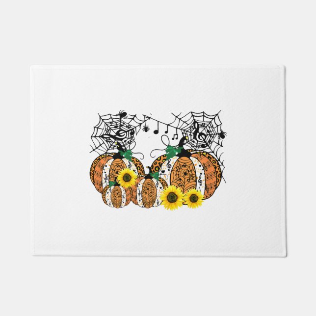 Halloween Pumpkin Music Symbols Musiklehrer Fußmatte