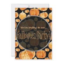 Halloween Pumpkin Muster Doppelseitige Einladung