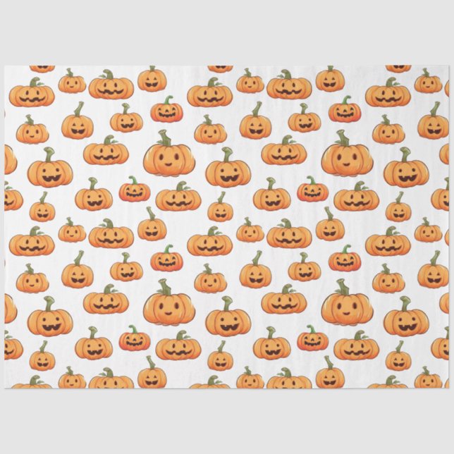 Halloween Pumpkin Nahtloses Muster Seidenpapier (Vorderseite)