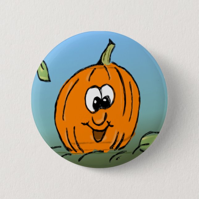 Halloween Pumpkin Niedlich Lächeln freundlich Button (Vorderseite)