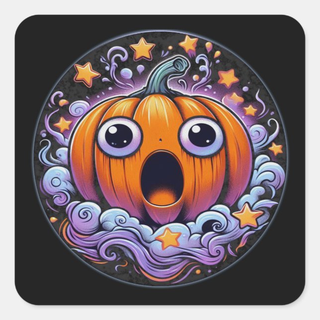 Halloween Pumpkin Nr. 3 Classic Square Sticker (Vorderseite)