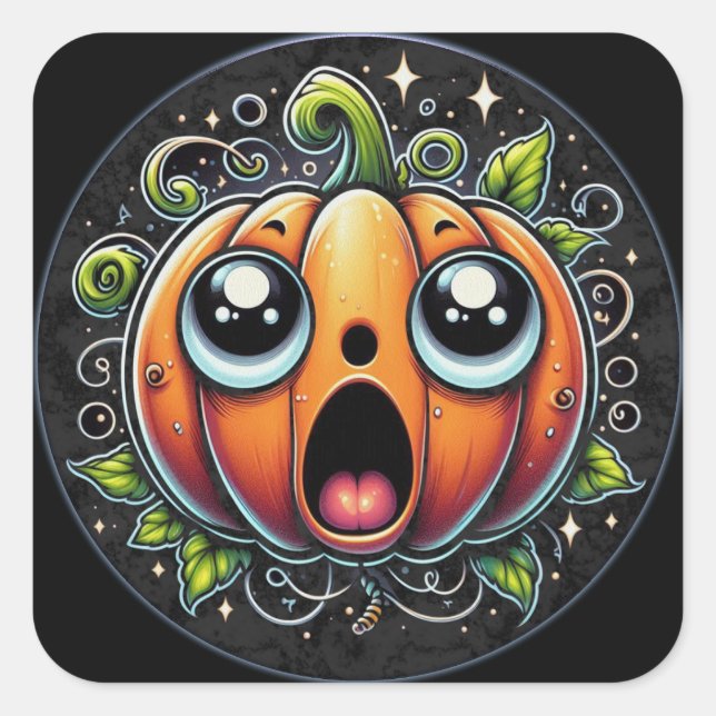 Halloween Pumpkin Nr. 4 Classic Square Stickers (Vorderseite)