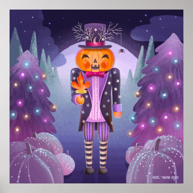 Halloween Pumpkin Nutcracker Art Print Poster (Vorne)